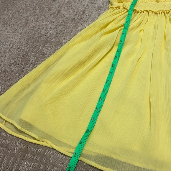 {Zara} Sleeveless Yellow Crepe Mini Dress ~ Size Small - Picture 14 of 16